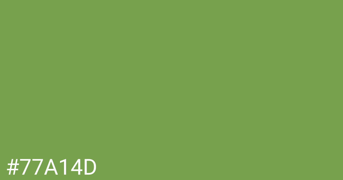 Hex color #77a14d graphic