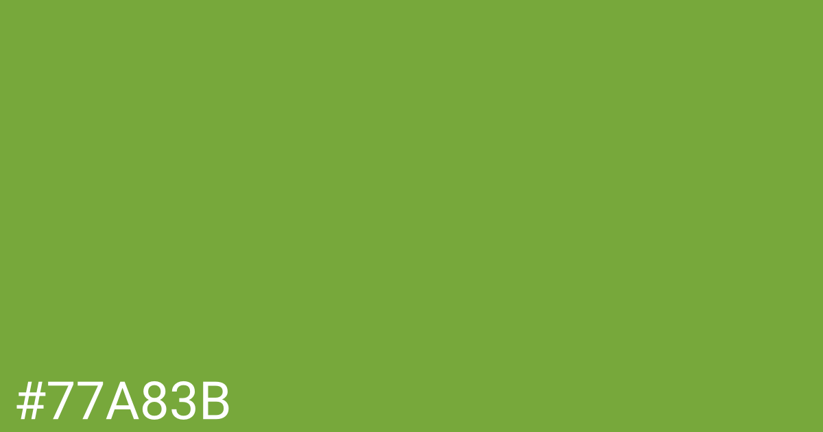 Hex color #77a83b graphic