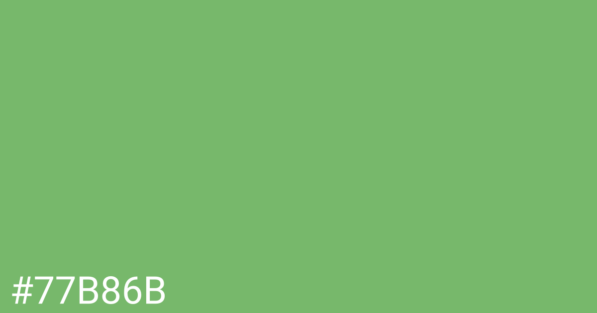 Hex color #77b86b graphic