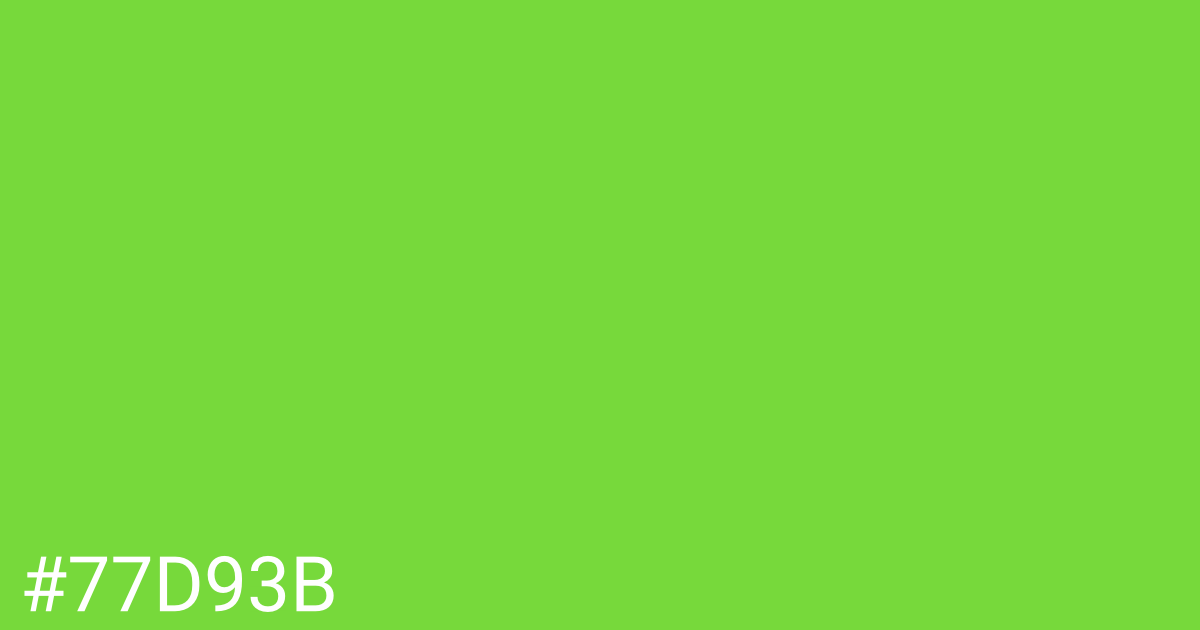 Hex color #77d93b graphic