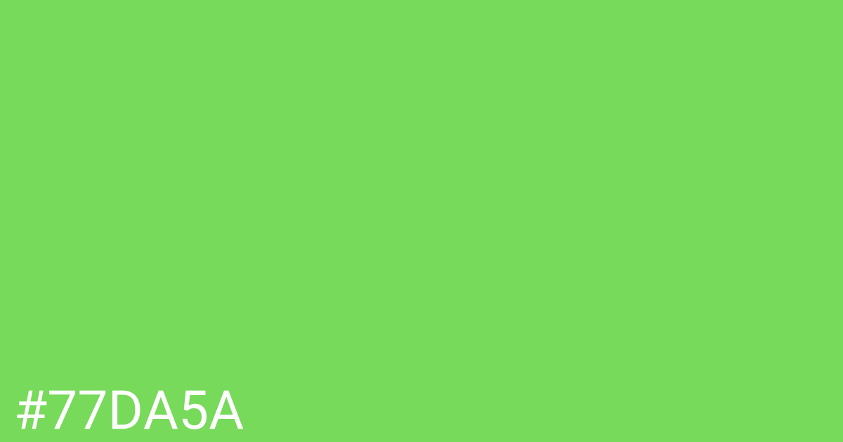 Hex color #77da5a graphic
