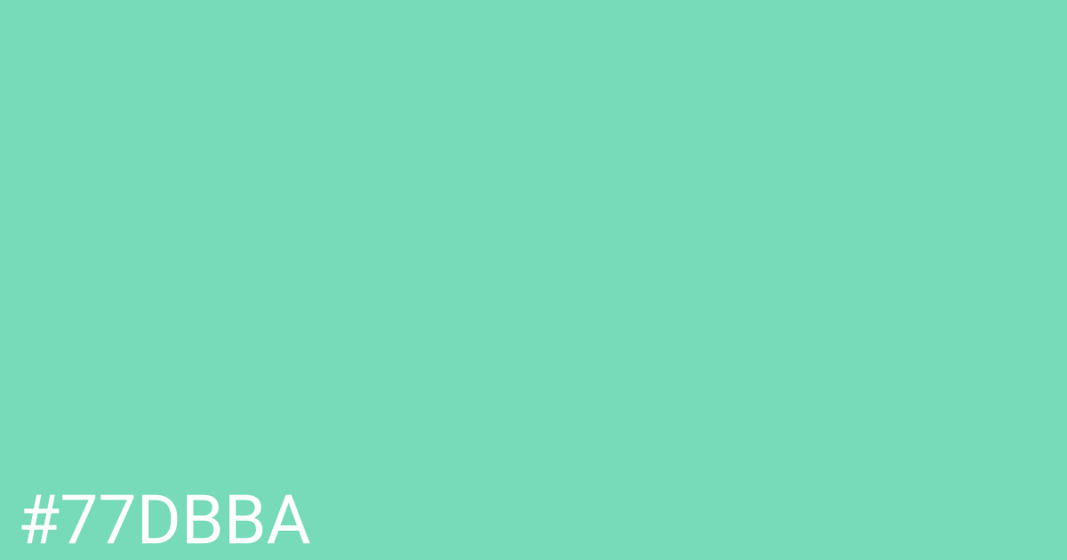 Hex color #77dbba graphic