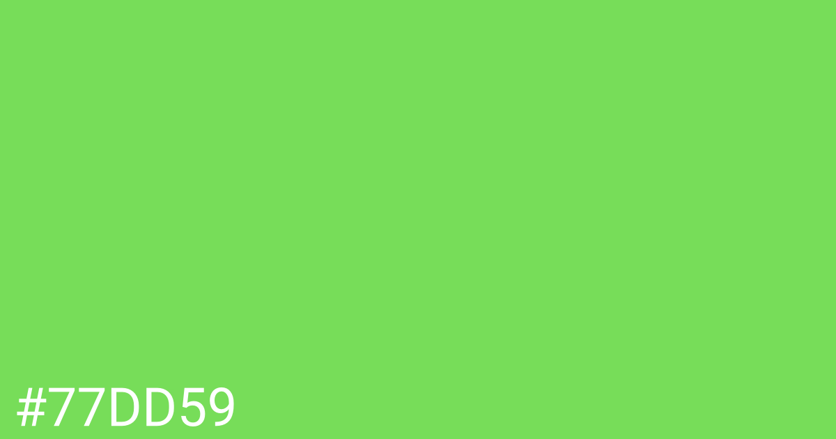 Hex color #77dd59 graphic