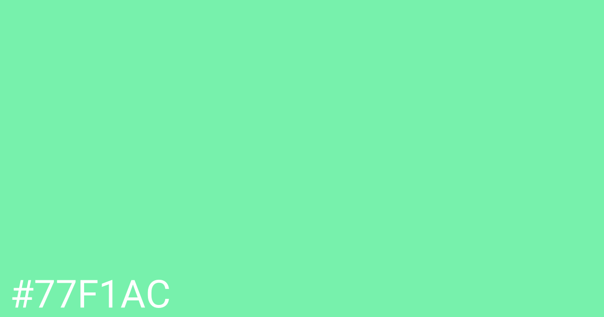 Hex color #77f1ac graphic