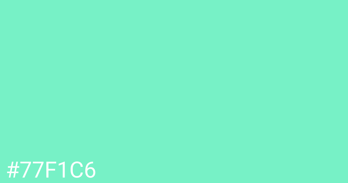 Hex color #77f1c6 graphic