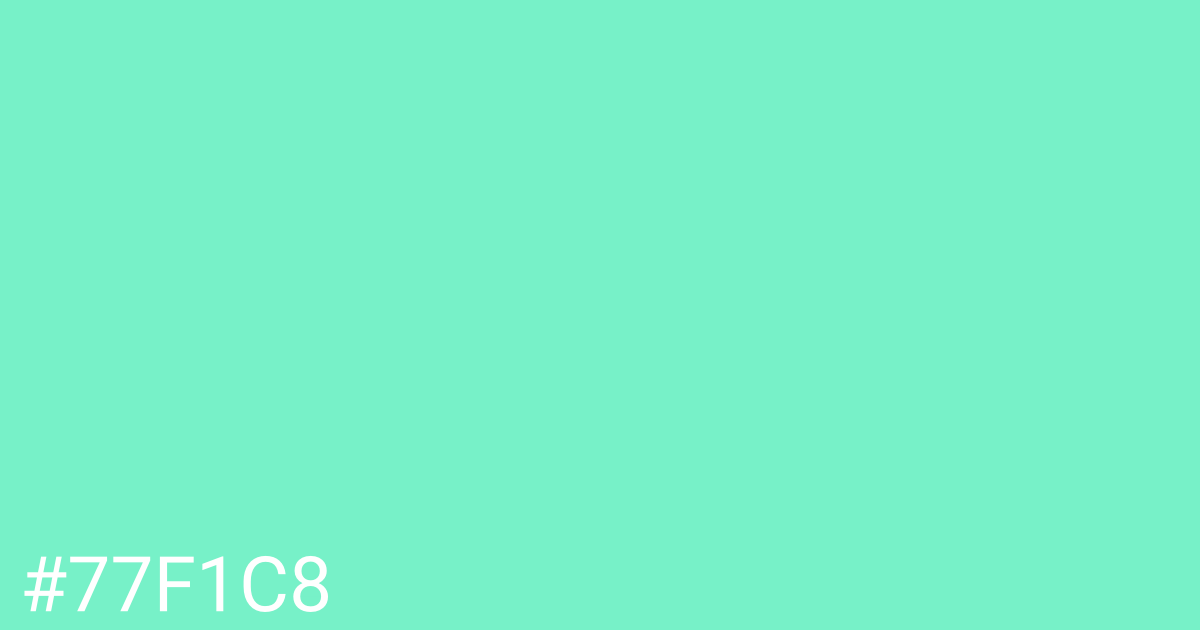 Hex color #77f1c8 graphic