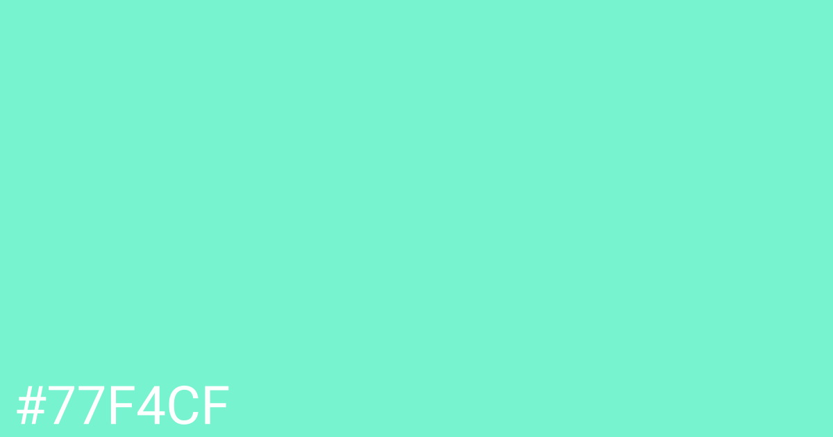 Hex color #77f4cf graphic