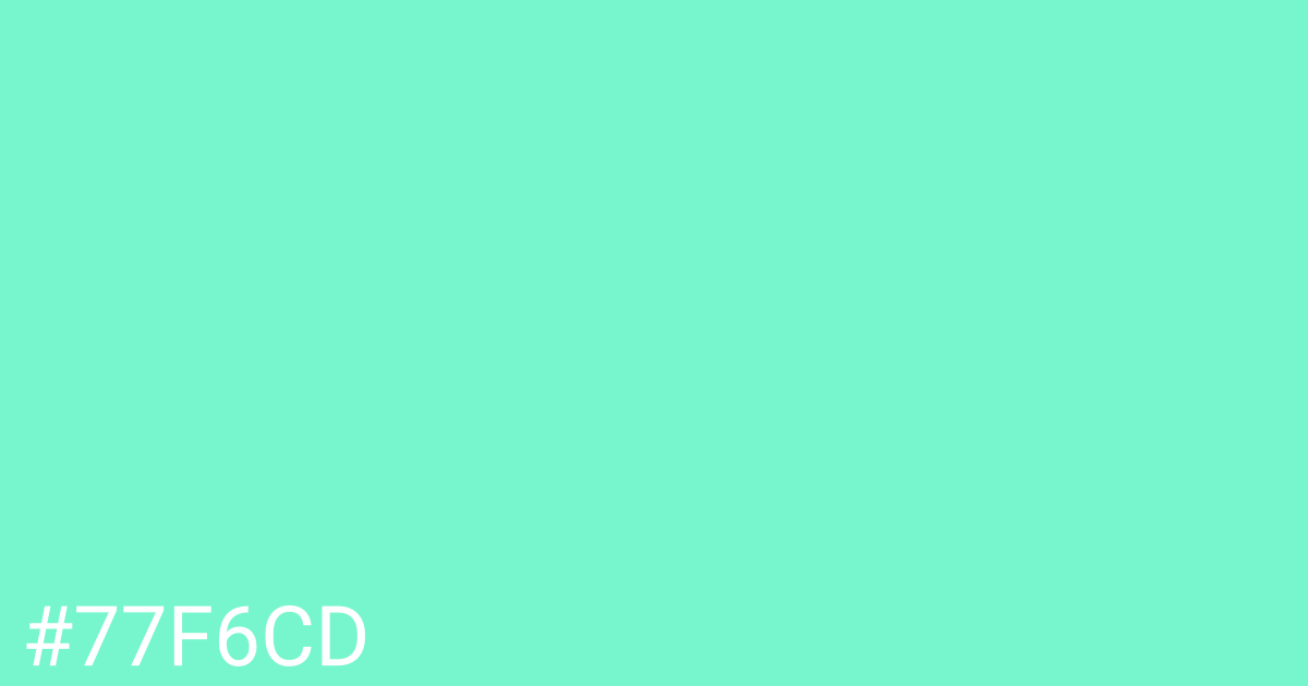 Hex color #77f6cd graphic