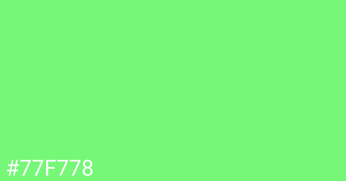 Hex color #77f778 graphic