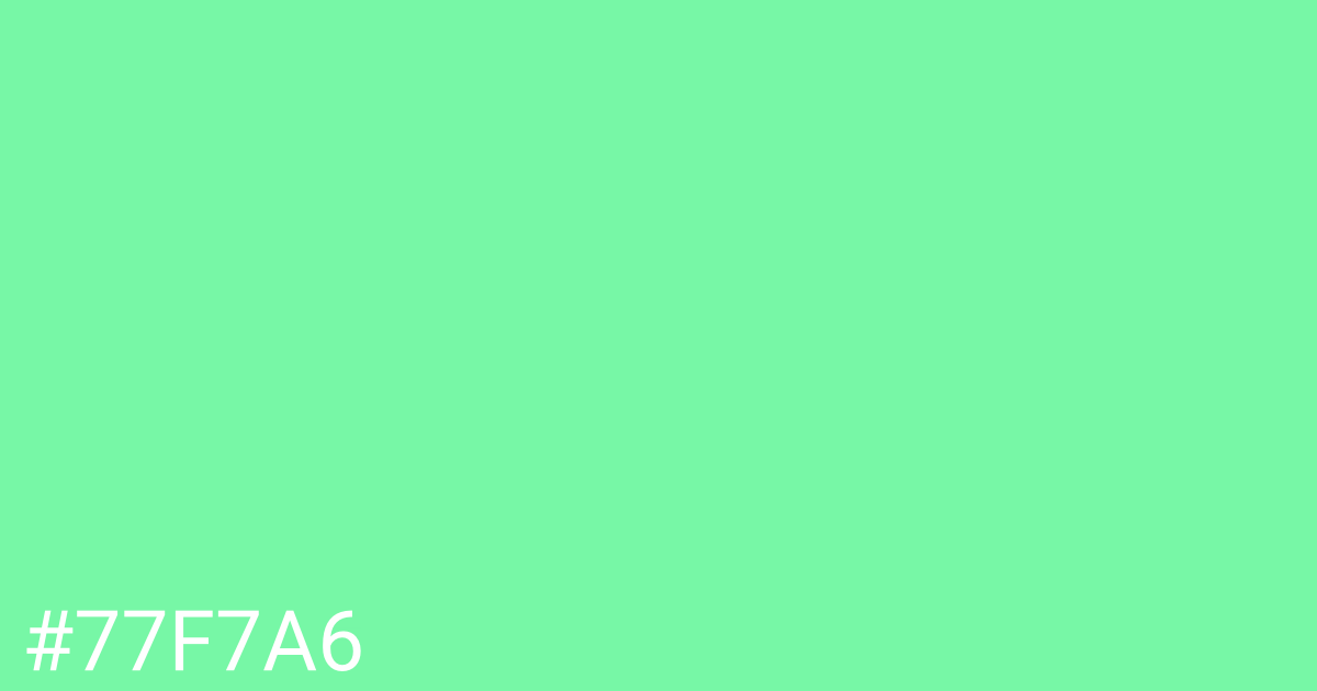 Hex color #77f7a6 graphic