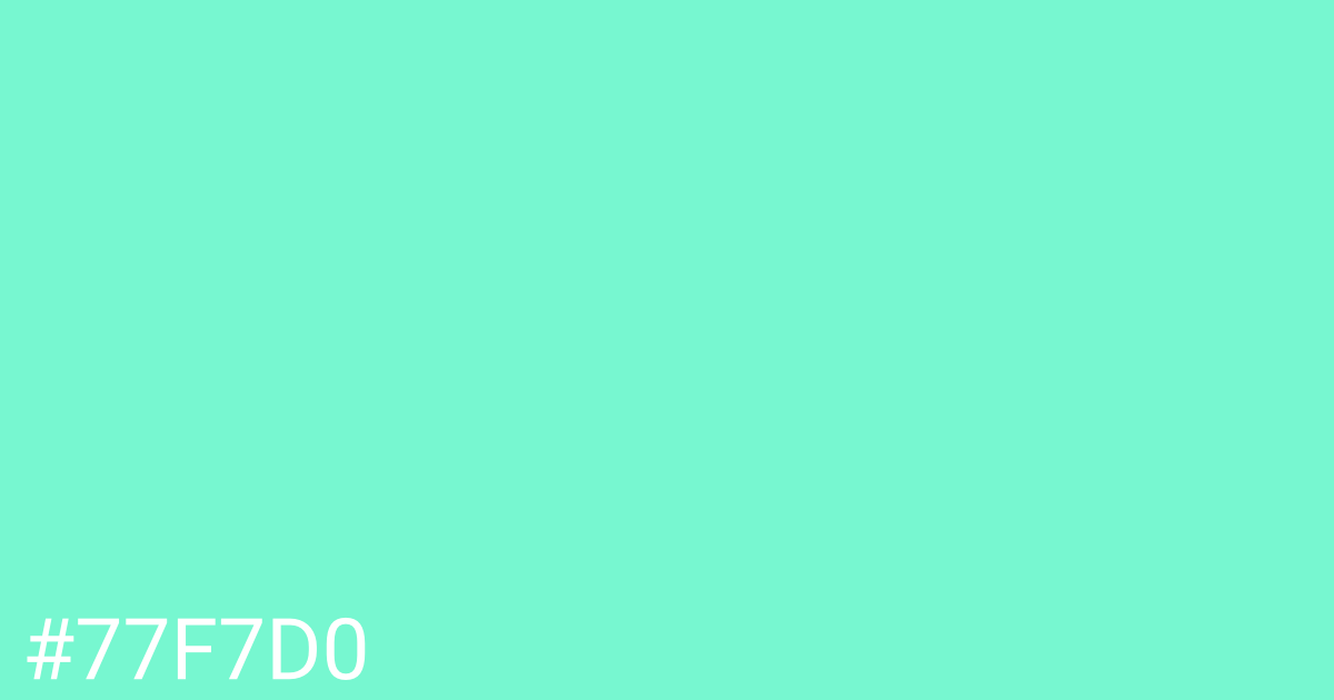 Hex color #77f7d0 graphic