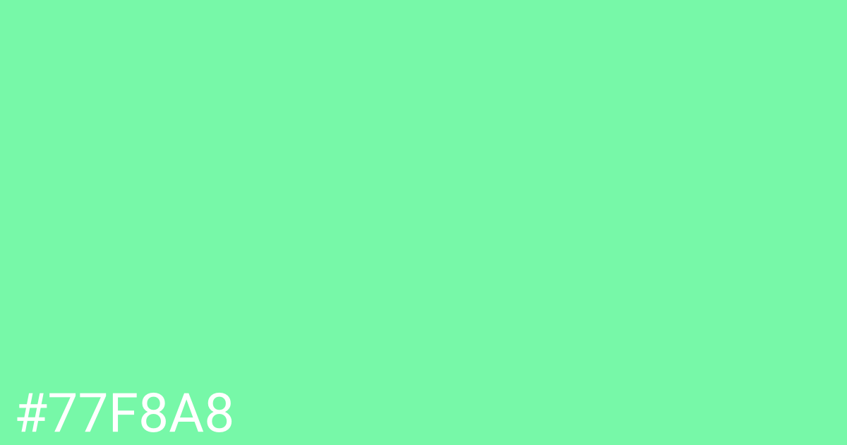 Hex color #77f8a8 graphic