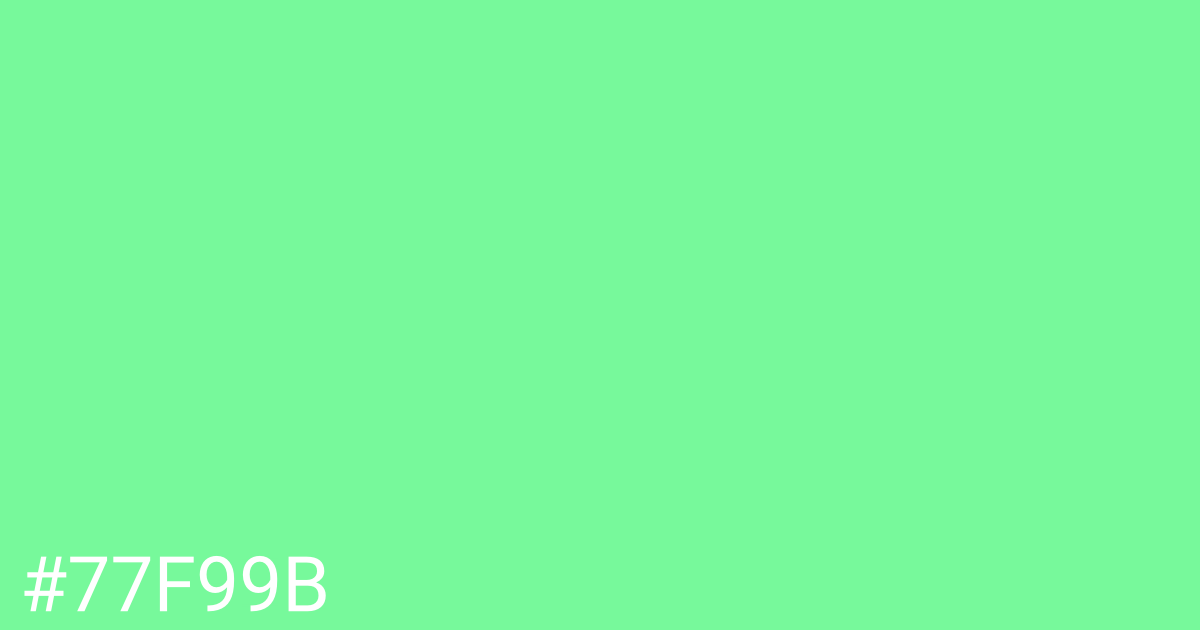 Hex color #77f99b graphic