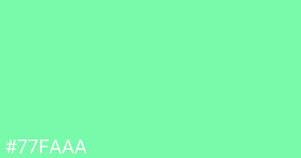 Hex color #77faaa graphic