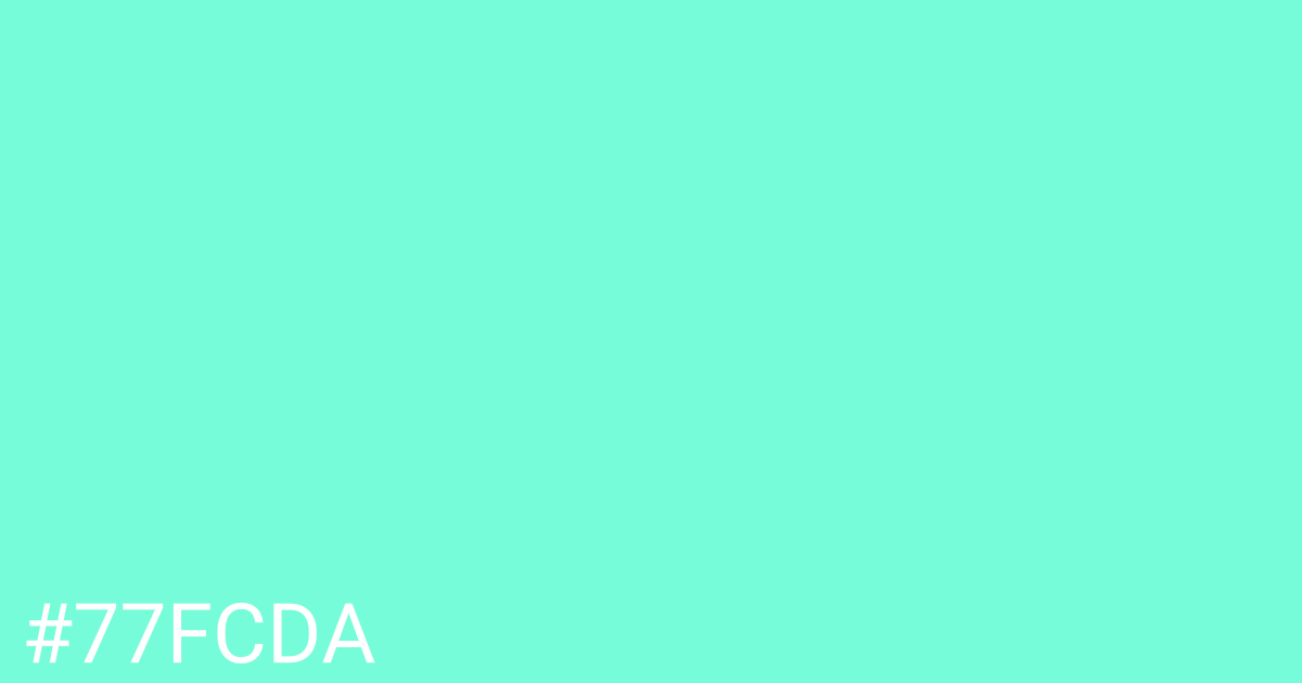 Hex color #77fcda graphic