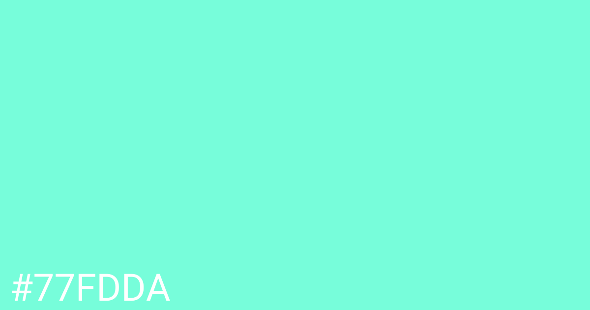 Hex color #77fdda graphic