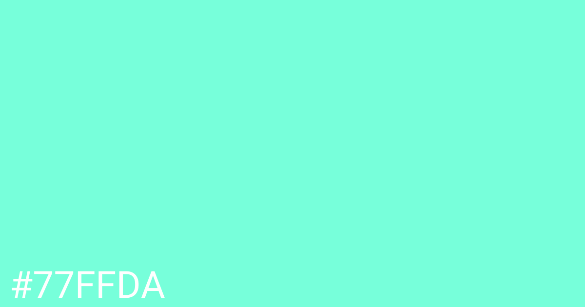 Hex color #77ffda graphic