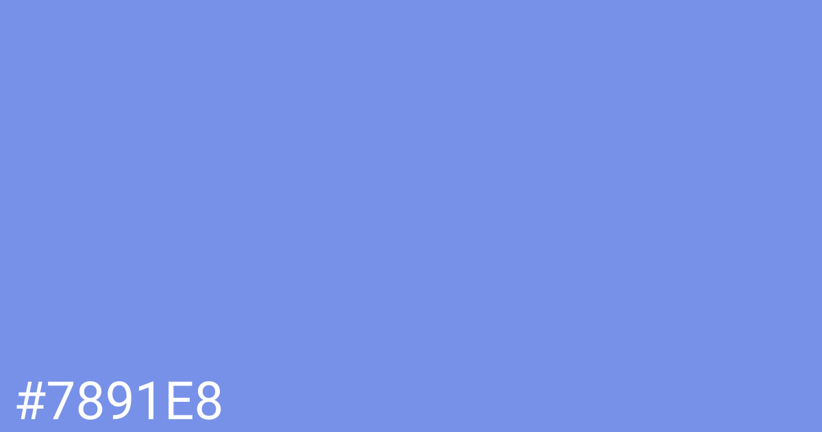 Hex color #7891e8 graphic