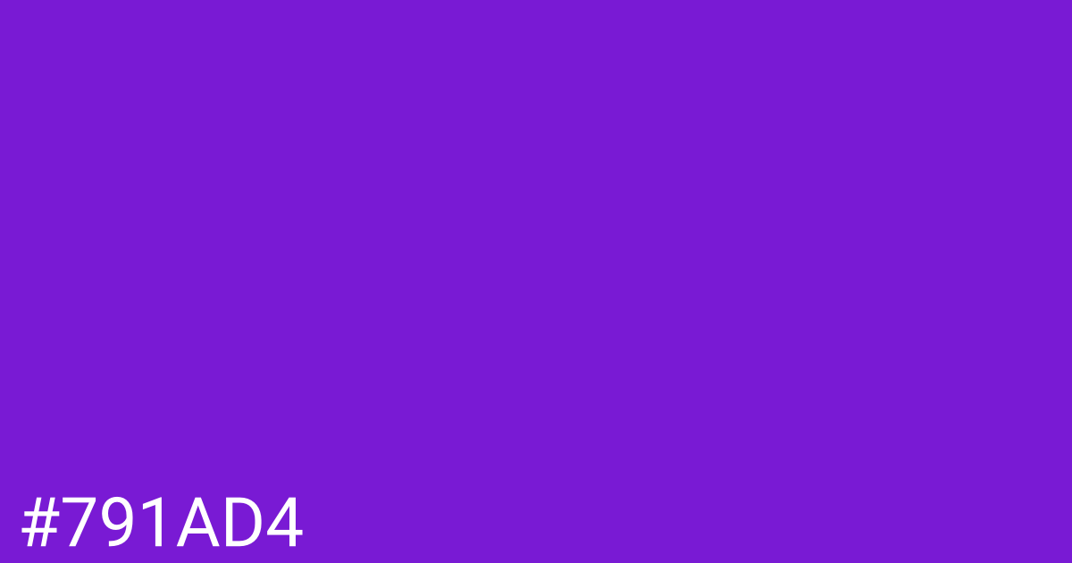 Hex color #791ad4 graphic