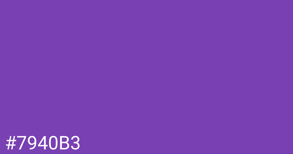 Hex color #7940b3 graphic