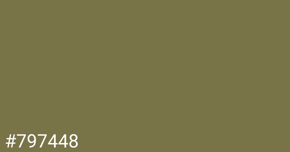 Hex color #797448 graphic