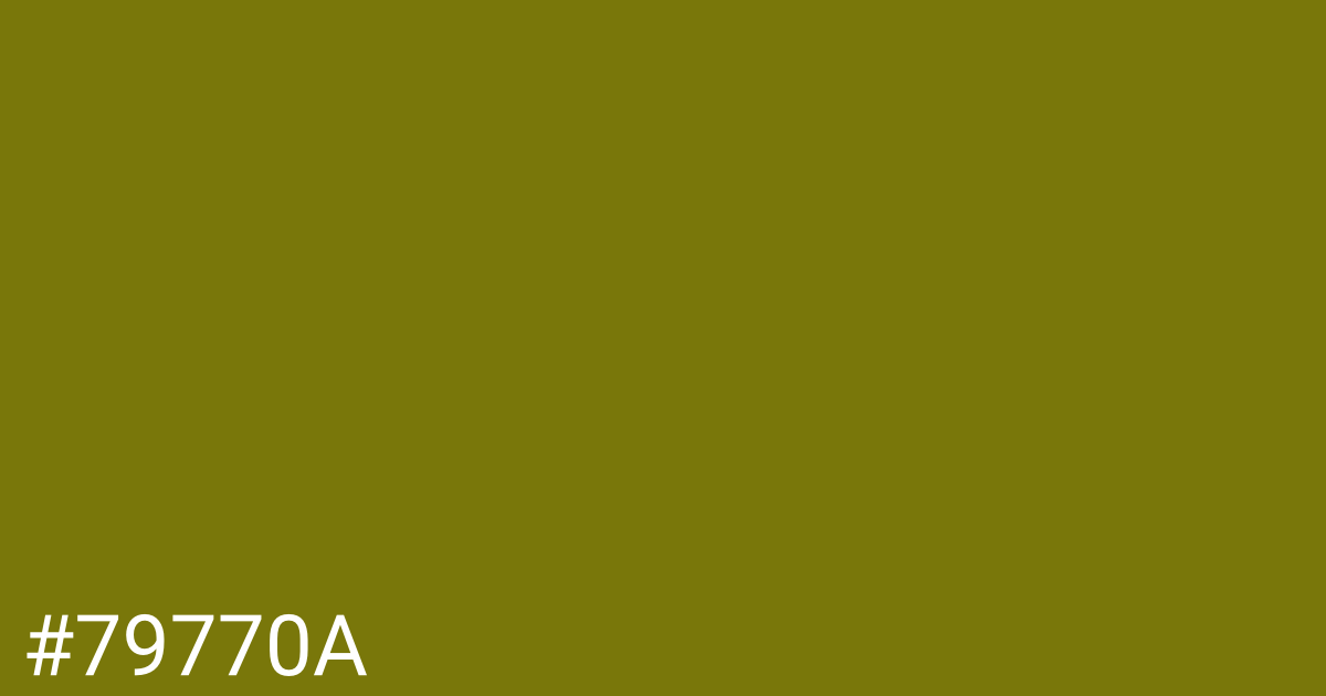 Hex color #79770a graphic