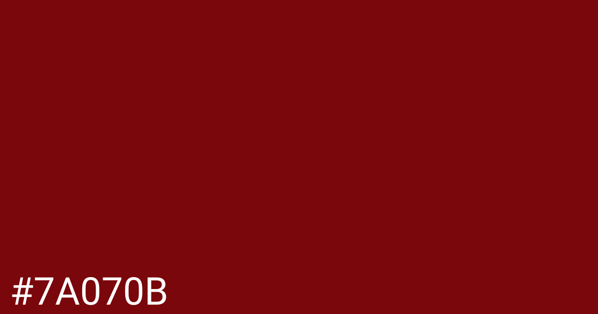 Hex color #7a070b graphic