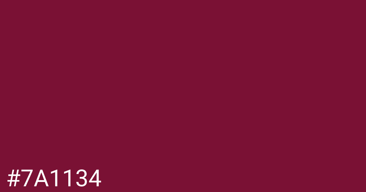 Hex color #7a1134 graphic