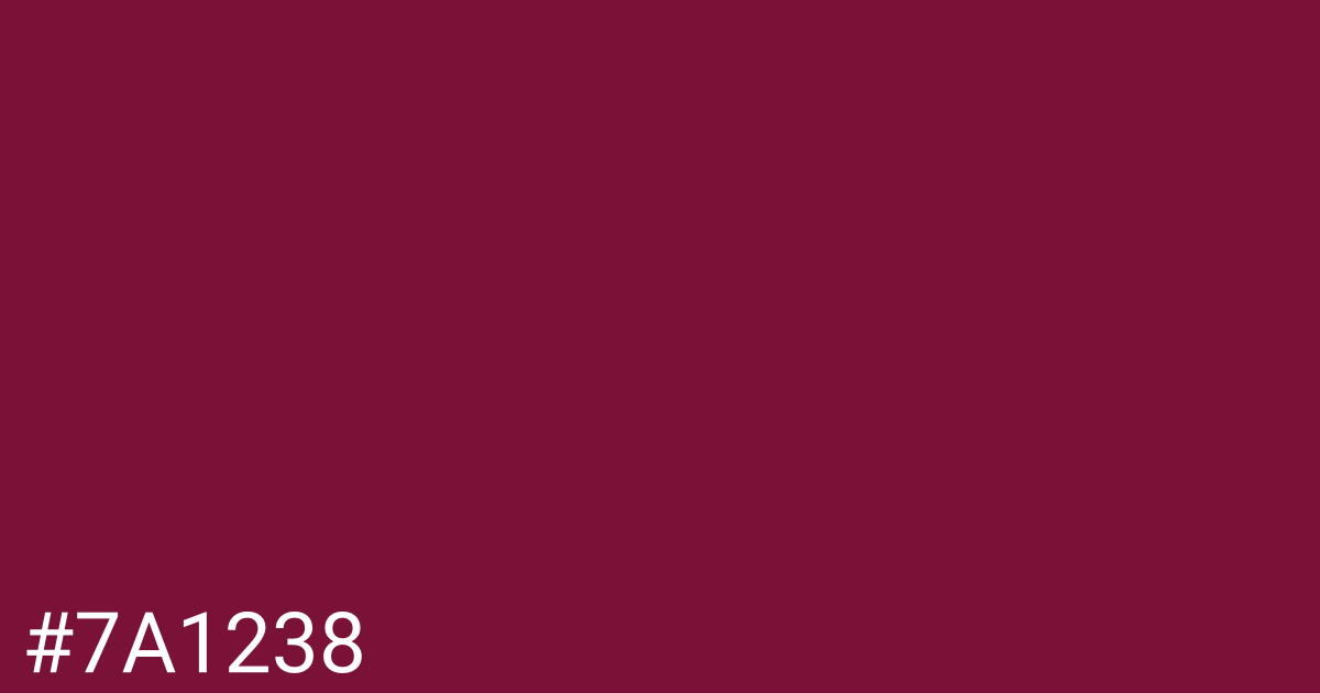 Hex color #7a1238 graphic