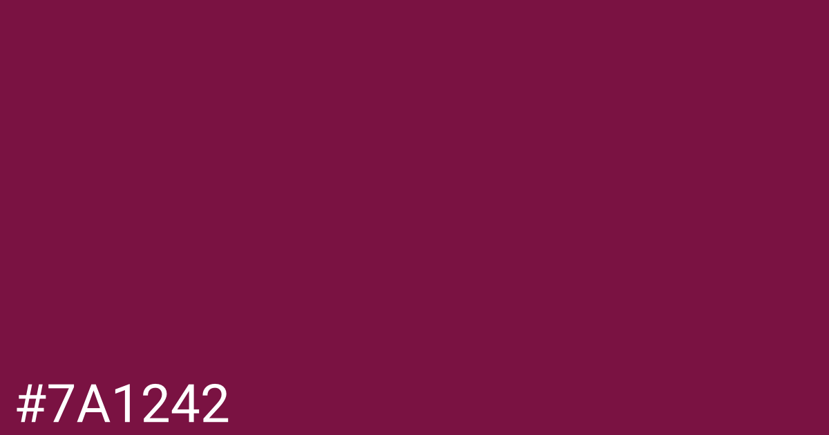 Hex color #7a1242 graphic