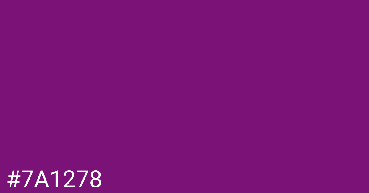 Hex color #7a1278 graphic