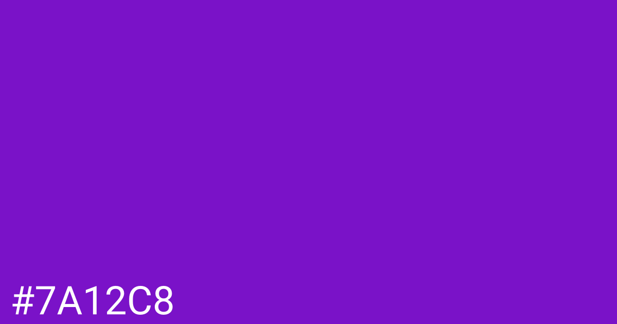 Hex color #7a12c8 graphic