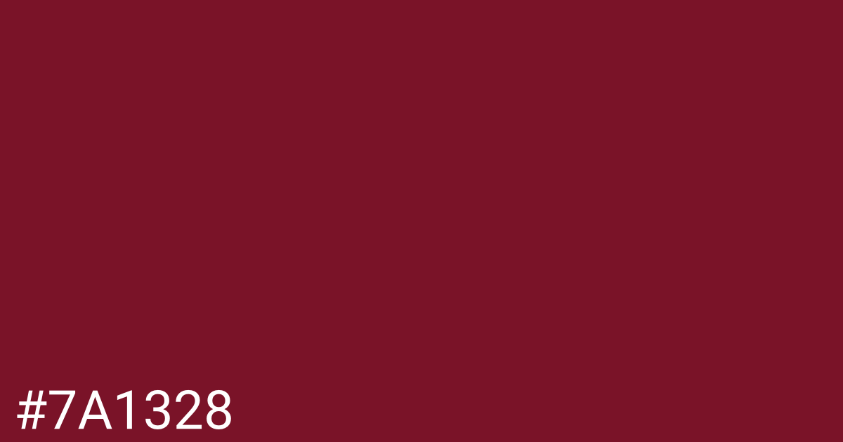 Hex color #7a1328 graphic