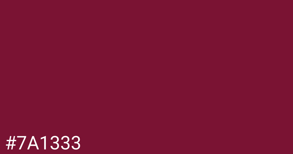 Hex color #7a1333 graphic