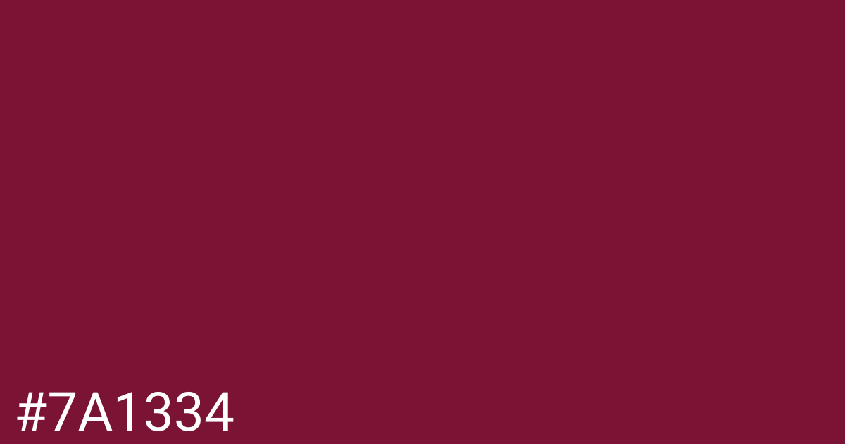 Hex color #7a1334 graphic