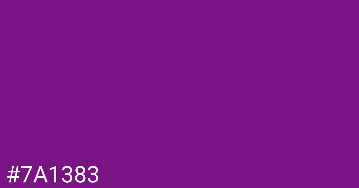 Hex color #7a1383 graphic