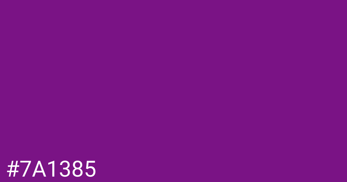 Hex color #7a1385 graphic