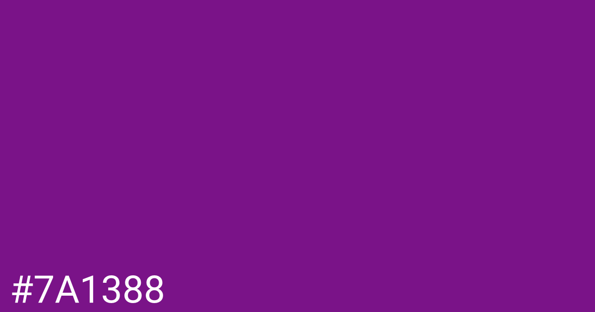 Hex color #7a1388 graphic