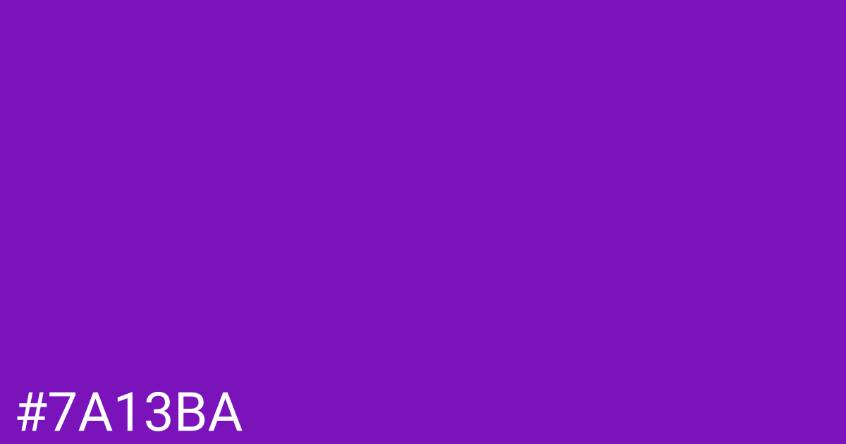 Hex color #7a13ba graphic