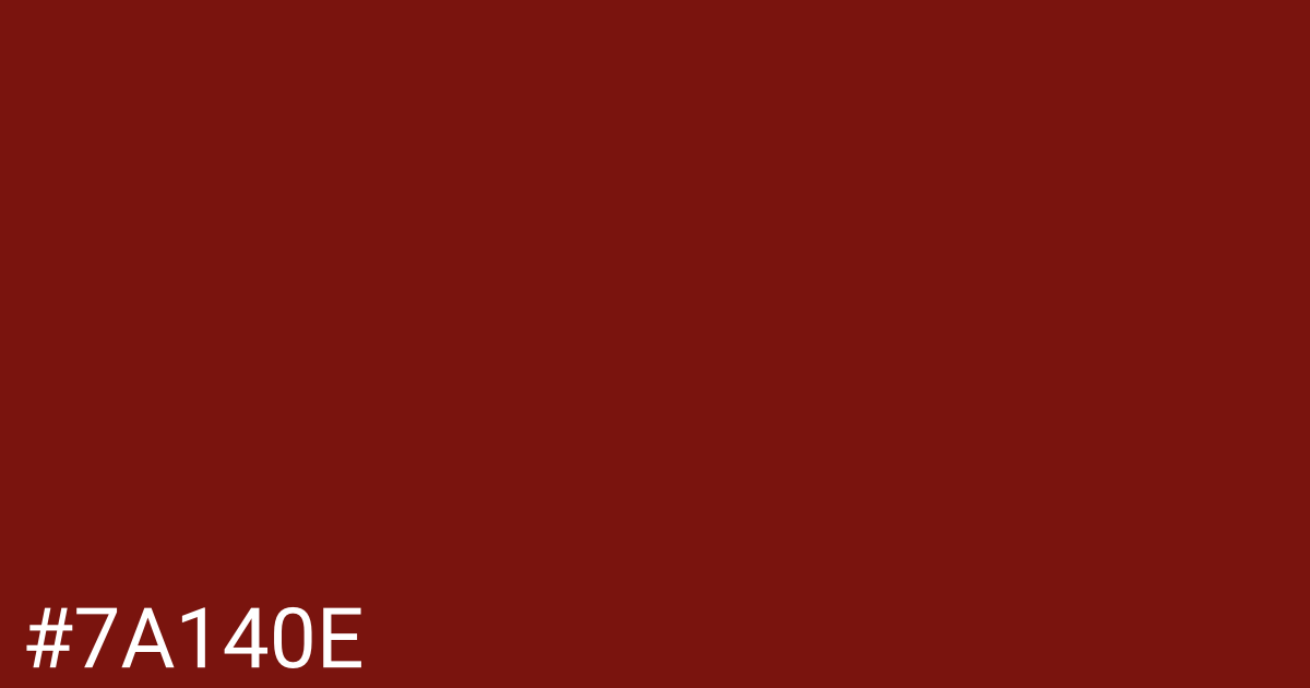 Hex color #7a140e graphic