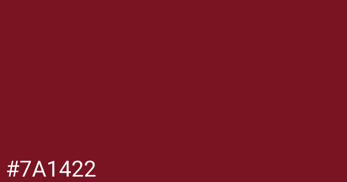 Hex color #7a1422 graphic