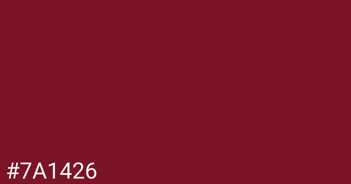 Hex color #7a1426 graphic