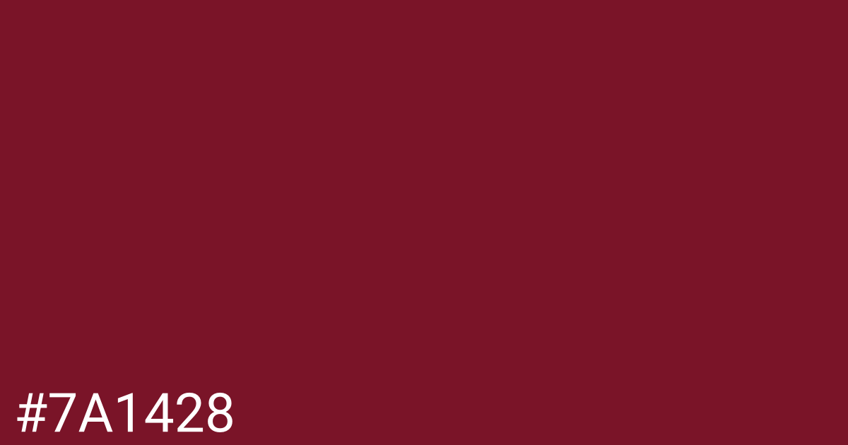 Hex color #7a1428 graphic