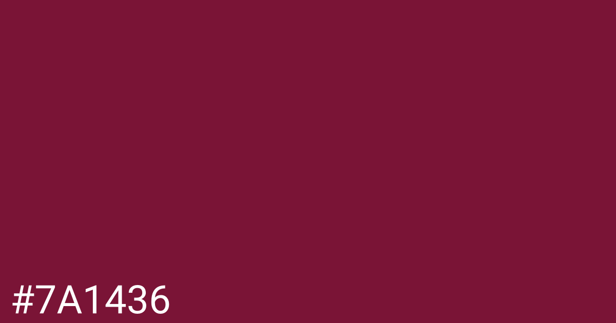 Hex color #7a1436 graphic