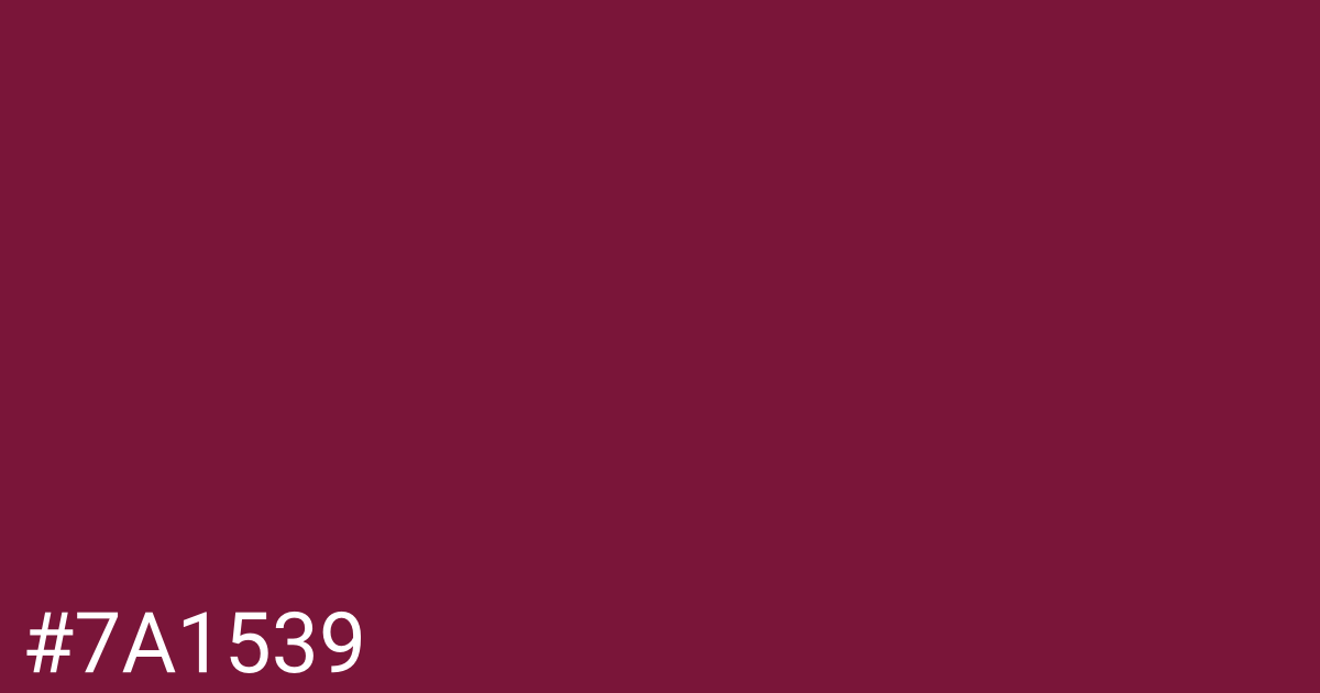 Hex color #7a1539 graphic