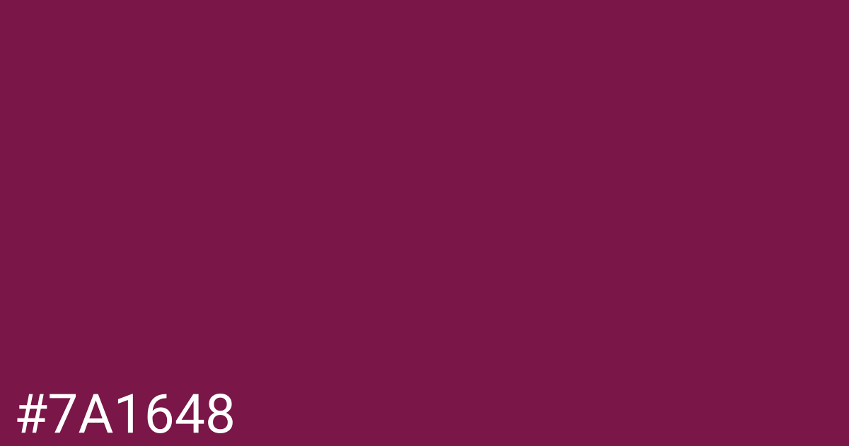 Hex color #7a1648 graphic