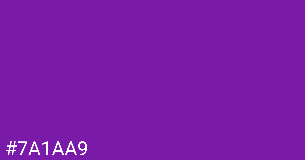 Hex color #7a1aa9 graphic