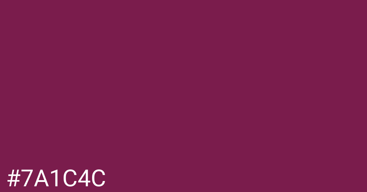 Hex color #7a1c4c graphic