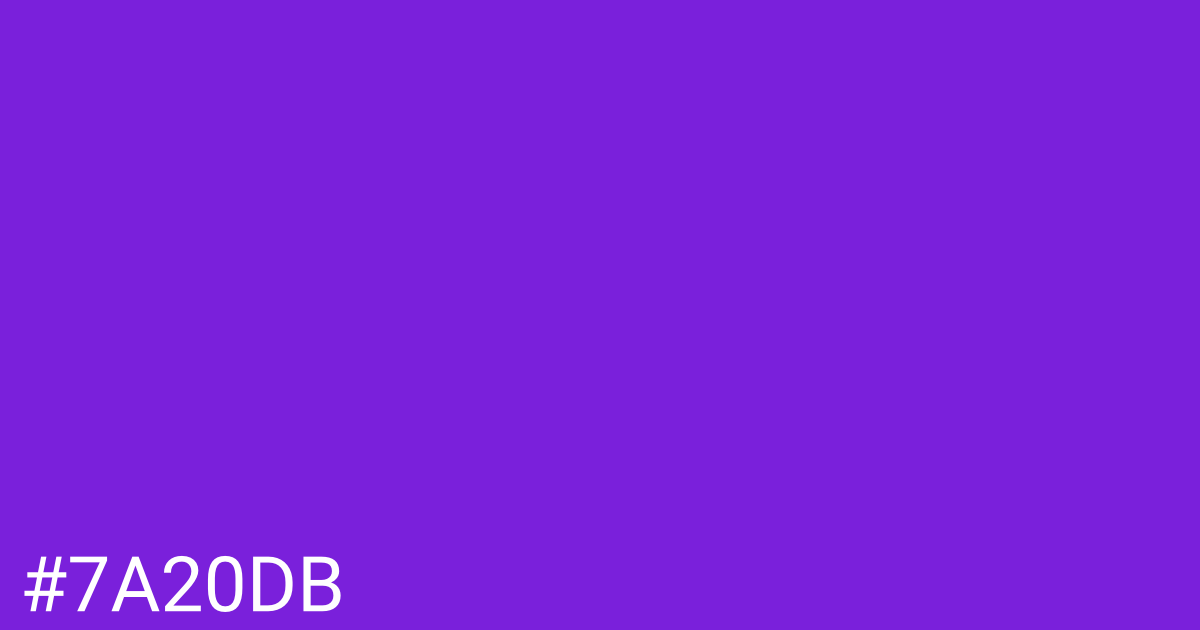 Hex color #7a20db graphic