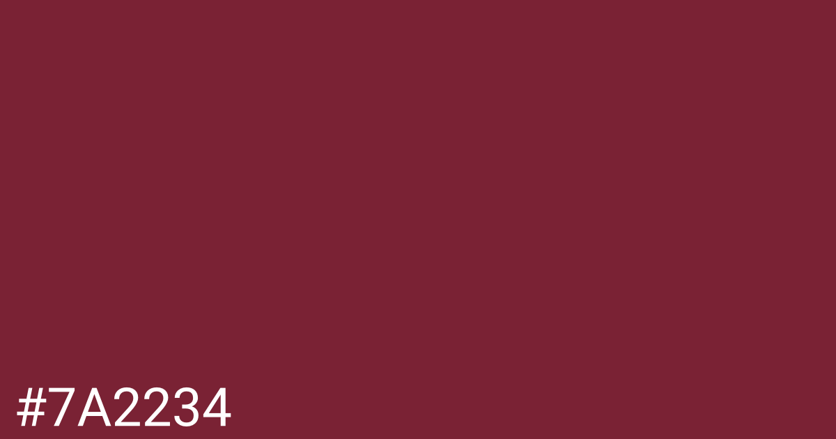 Hex color #7a2234 graphic